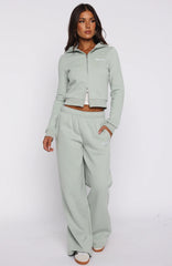 Comfy And Cute Wide Leg Sweatpants Seafoam