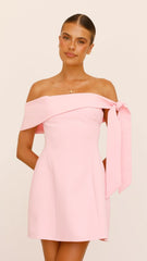 Halen Off Shoulder Mini Dress - Pink