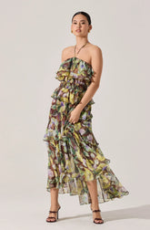 Elena Floral Halter Maxi Dress