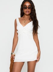 New Moon Frill Mini Dress White