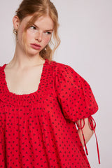 jemima mini dress - red cherries