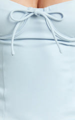 Melody Mini Dress Sweetheart Bust Fitted Dress in Blue