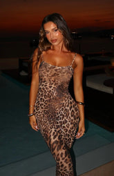 Still Waiting Mesh Maxi Dress Cheetah