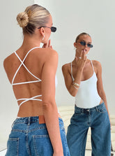 All Tied Up Bodysuit White Tall