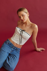 Tate Strapless Contrast Corset Top