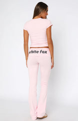 From The Archives Gigi Fold Over Flare Pants Pink