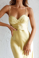 Azara Pintuck Bodice Maxi Dress Yellow