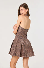 Flared Halter Neck Mini Dress