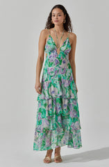 Aneira Floral Tiered Maxi Dress