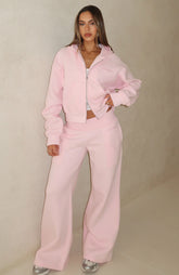 Come A Long Way Wide Leg Sweatpants Pink