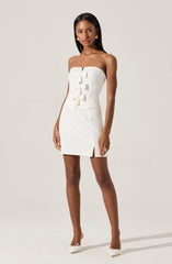 Strapless Layered Bow Mini Dress