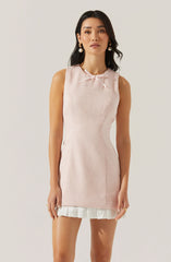 Sebrina Tweed Pleated Dress