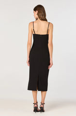 Bow Strap Bustier Midi Dress