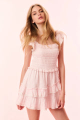 Aline Gingham Eyelet Mini Dress