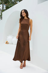 Amber Glow Maxi Dress Brown
