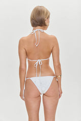 Mackenzie Crochet String Bikini Bottom - White