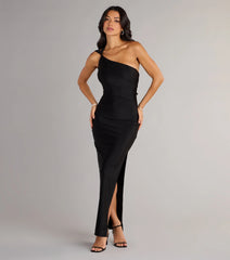Kiana One-Shoulder Open Back Slit Formal Dress