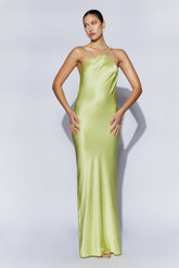 MESHKI Alena One Shoulder Maxi Dress - Pistachio Green