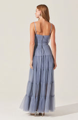 Mireya Bustier Tulle Maxi Dress