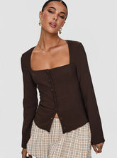 Gaskin Long Sleeve Top Brown