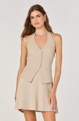 Halter Vest Pleated Mini Dress