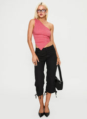 Sunday Sunrise Tie Back Top Red Check