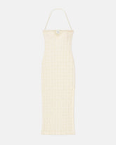 Haylen - Seersucker Tech Linen Midi Dress - Creme