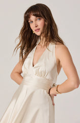 Mielle Satin Halter Mini Dress