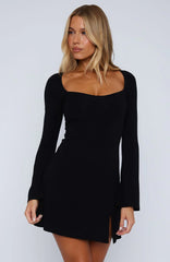 Round My Head Long Sleeve Mini Dress Black