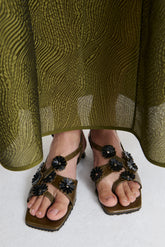 ARNA | SANDAL TEXTURED LEATHER OLIVE