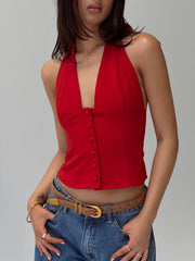 Serefina Halter Top Red