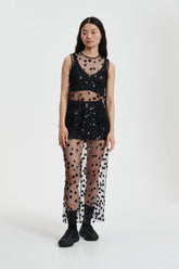 GUS | SKIRT SEQUIN BLOSSOM TULLE BLACK