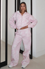 Hiding Away Wide Leg Sweatpants Pink Camo