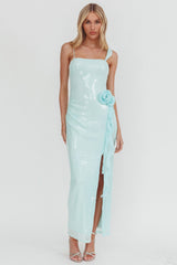 She Glows Cami Strap Sequin Maxi Dress Mint