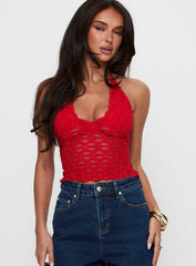 Only Angel Halter Top Red