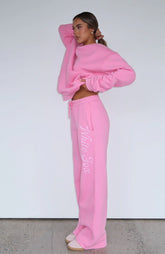 The Good Life Wide Leg Sweatpants Pink