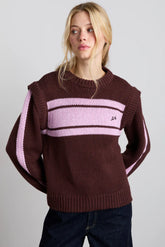 poppy jumper with removable sleeves - burgundy & lilac