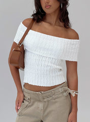 Murmur Off Shoulder Top White