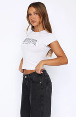 Let's Get Started Baby Tee Grey Marle