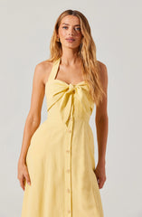 Katherine Linen-Blend Halter Dress