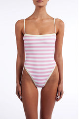 Colorblock One Piece (Pink Stripe)