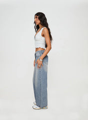 Ronine Low Rise Wide Leg Jeans Light Wash