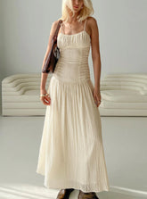 Quinley Shirred Maxi Dress Cream