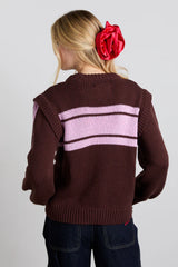 poppy jumper with removable sleeves - burgundy & lilac