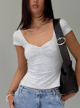 Rehna Short Sleeve Top Grey Marle