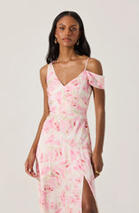 Asymmetric Shoulder Strap Midi Dress