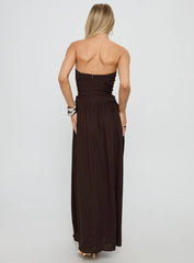 So Far So Good Maxi Dress Chocolate