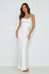 Nobody But You Satin Maxi Dress White