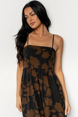 Regan Tank Maxi Dress | Espresso Print