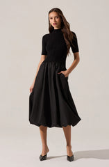 Caerlion Contrast Knit Midi Dress